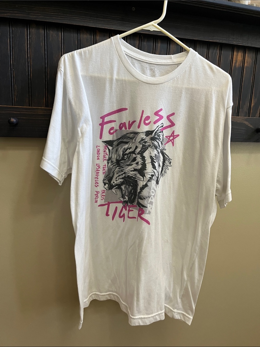 Fearless Tiger Graphic Short Sleeve Tee - White